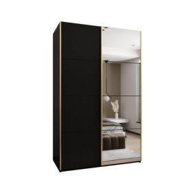 Szafa przesuwna Abiks LUX 3 wysoka szer.150cm czarny/czarny/złoty 1szt.
