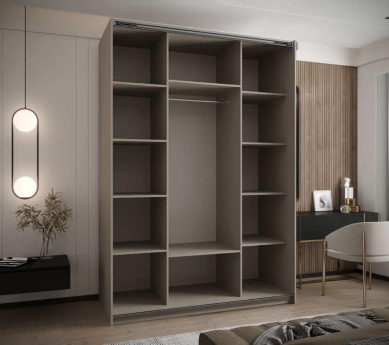 Szafa przesuwna Abiks LUX 3 wysoka szer.160cm kaszmir/kaszmir/złoty 1szt.