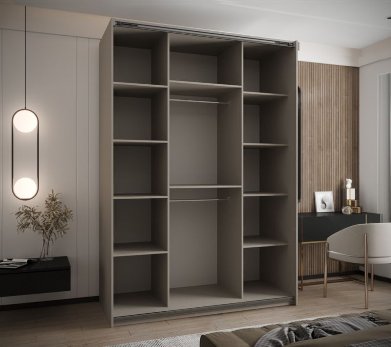 Szafa przesuwna Abiks LUX 3 wysoka szer.160cm kaszmir/kaszmir/złoty 1szt.