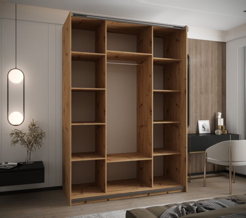 Szafa przesuwna Abiks LUX 3 wysoka szer.170cm artisan/biały/czarny 1szt.