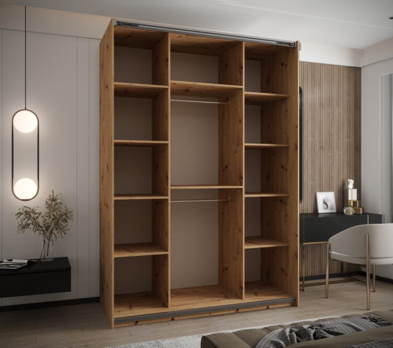 Szafa przesuwna Abiks LUX 3 wysoka szer.170cm artisan/biały/czarny 1szt.