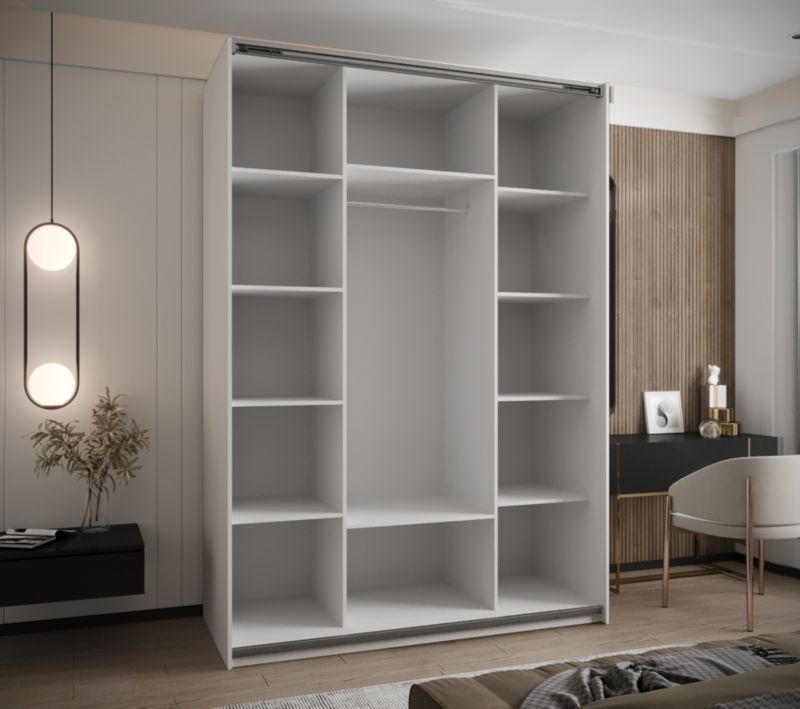 Szafa przesuwna Abiks LUX 3 wysoka szer.170cm biały/biały/czarny 1szt.