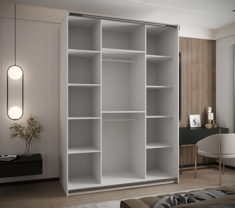 Szafa przesuwna Abiks LUX 3 wysoka szer.170cm biały/biały/czarny 1szt.