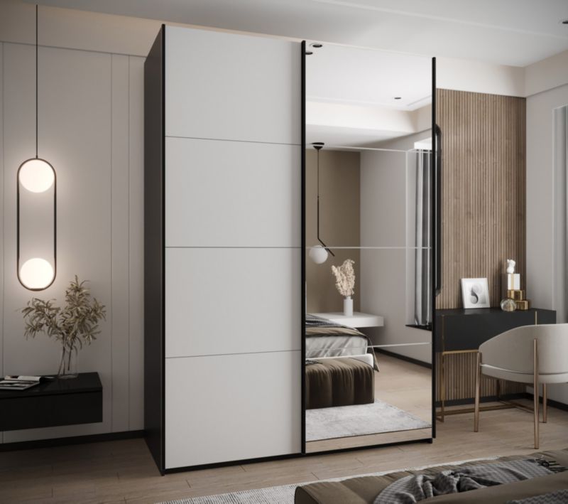 Szafa przesuwna Abiks LUX 3 wysoka szer.170cm czarny/biały/czarny 1szt.