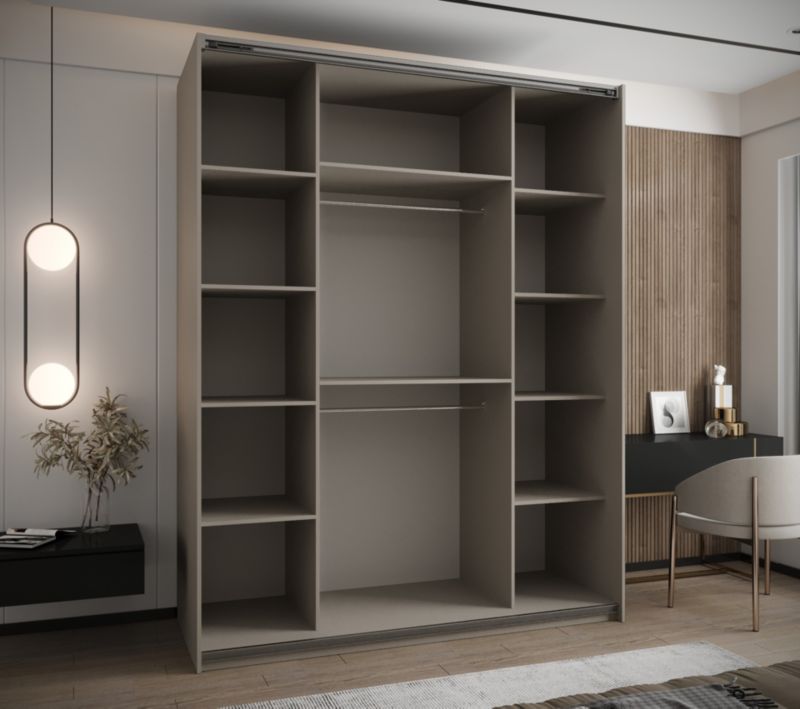 Szafa przesuwna Abiks LUX 3 wysoka szer.190cm kaszmir/kaszmir/złoty 1szt.