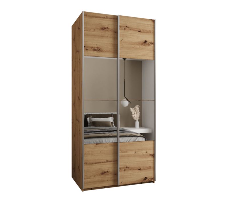 Szafa przesuwna Abiks LUX 4 wysoka szer.100cm artisan/artisan/srebrny 1szt.