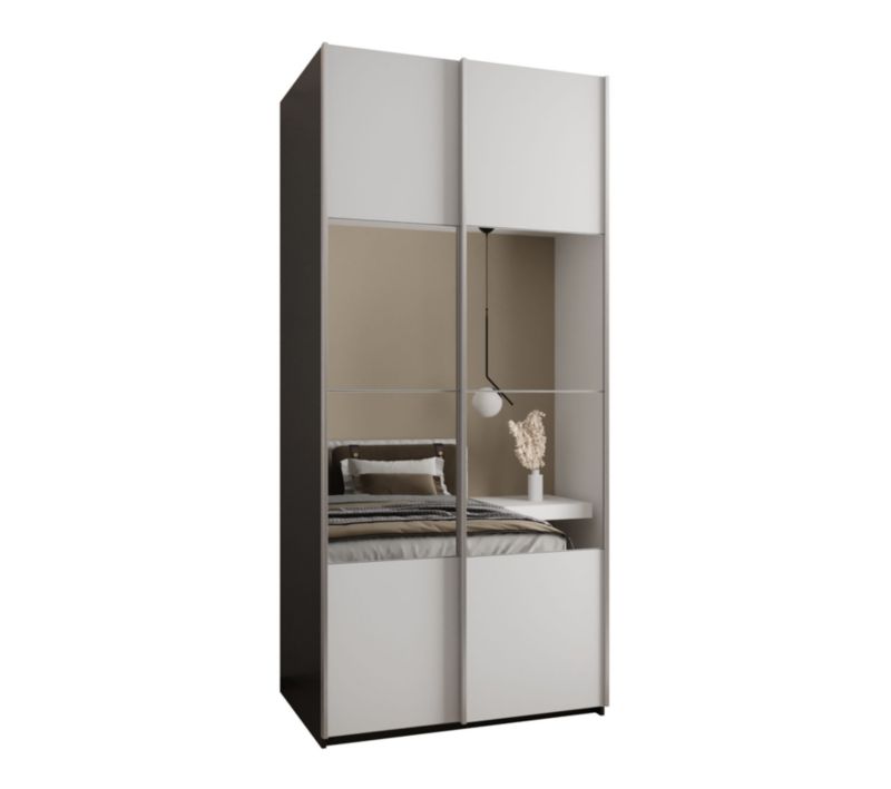 Szafa przesuwna Abiks LUX 4 wysoka szer.100cm czarny/biały/srebrny 1szt.