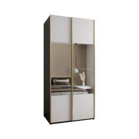 Szafa przesuwna Abiks LUX 4 wysoka szer.100cm czarny/biały/złoty 1szt.