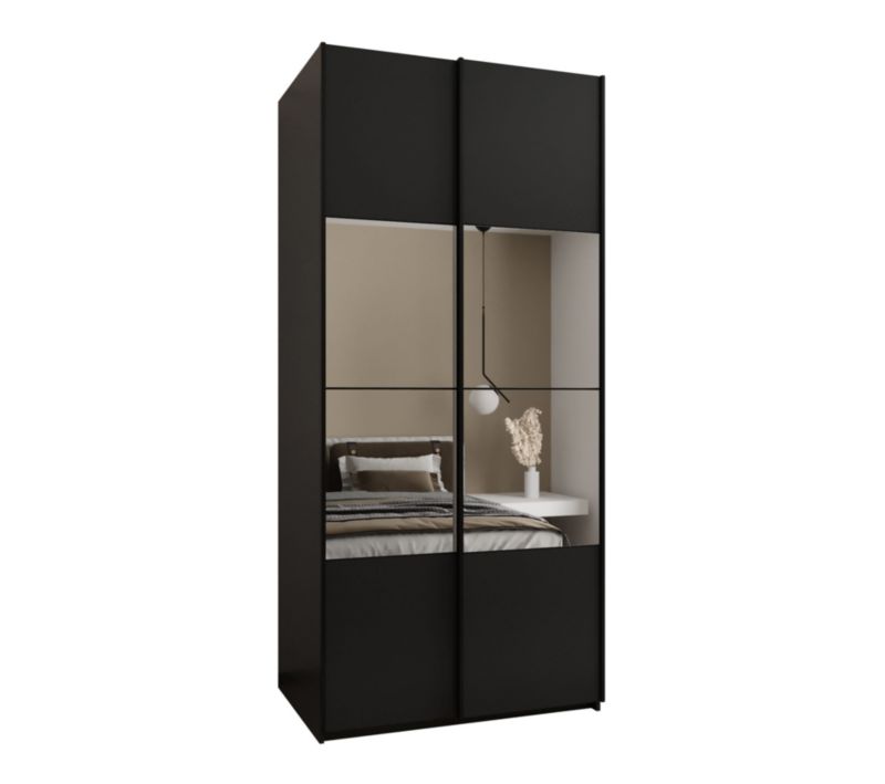 Szafa przesuwna Abiks LUX 4 wysoka szer.100cm czarny/czarny/czarny 1szt.