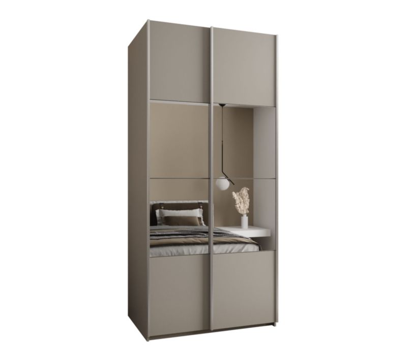 Szafa przesuwna Abiks LUX 4 wysoka szer.110cm kaszmir/kaszmir/srebrny 1szt.