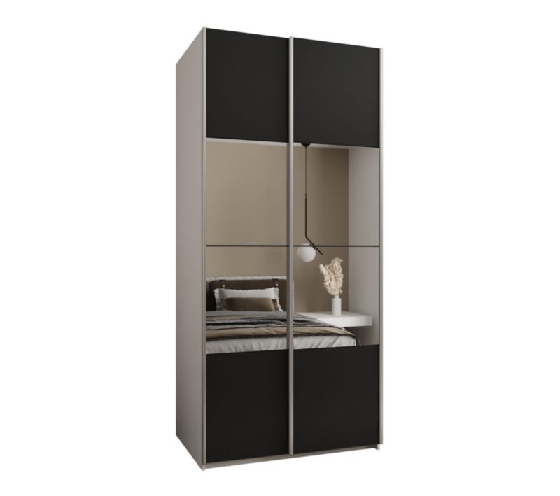 Szafa przesuwna Abiks LUX 4 wysoka szer.120cm biały/czarny/srebrny 1szt.