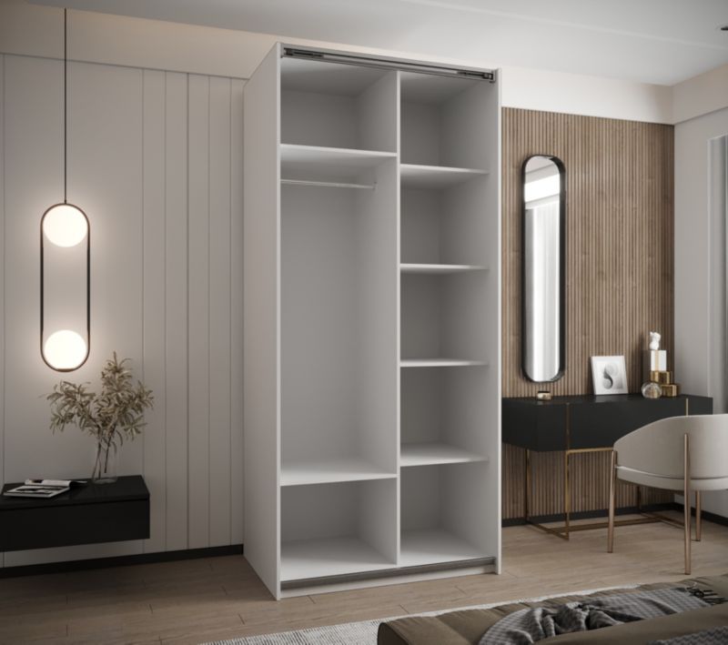 Szafa przesuwna Abiks LUX 4 wysoka szer.120cm biały/czarny/srebrny 1szt.