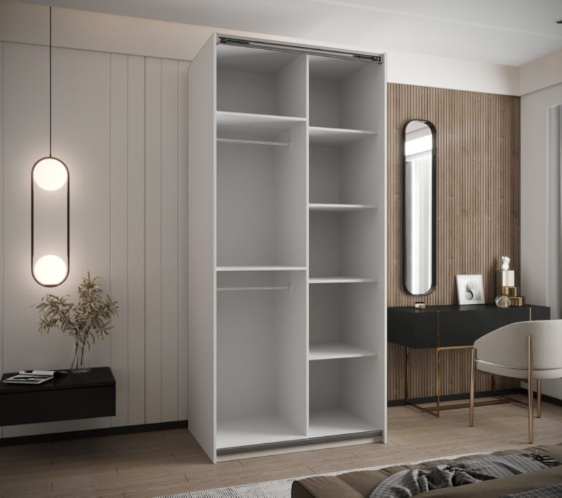 Szafa przesuwna Abiks LUX 4 wysoka szer.120cm biały/czarny/srebrny 1szt.