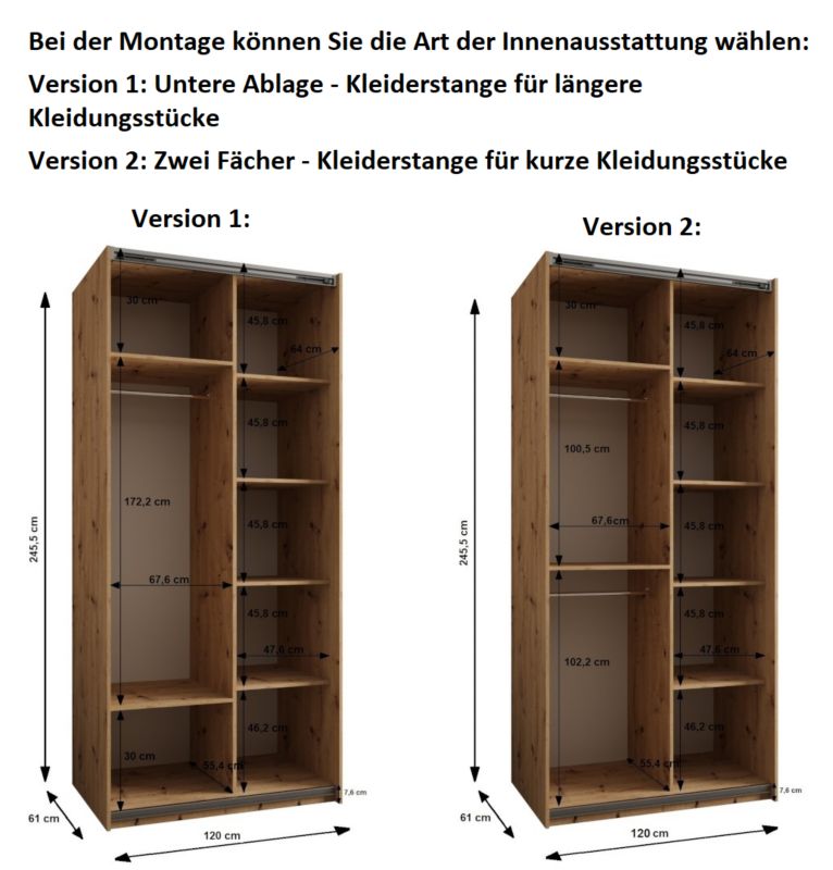 Szafa przesuwna Abiks LUX 4 wysoka szer.120cm biały/czarny/srebrny 1szt.