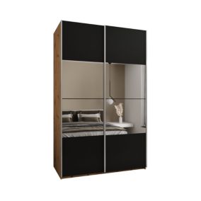 Szafa przesuwna Abiks LUX 4 wysoka szer.150cm artisan/czarny/srebrny 1szt.