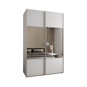 Szafa przesuwna Abiks LUX 4 wysoka szer.150cm biały/biały/srebrny 1szt.