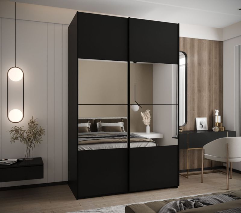 Szafa przesuwna Abiks LUX 4 wysoka szer.150cm czarny/czarny/czarny 1szt.