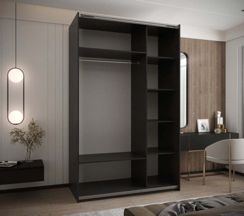 Szafa przesuwna Abiks LUX 4 wysoka szer.150cm czarny/czarny/czarny 1szt.