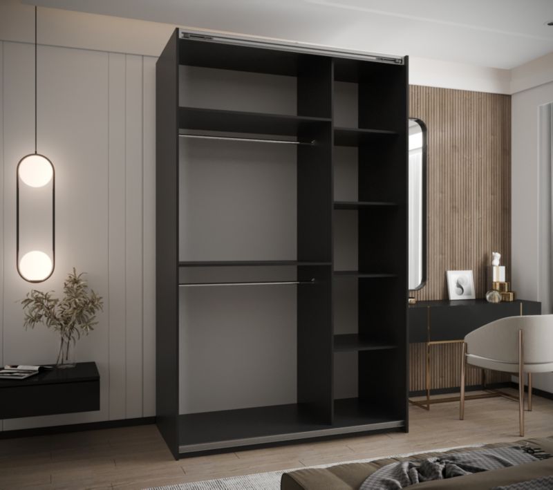 Szafa przesuwna Abiks LUX 4 wysoka szer.150cm czarny/czarny/czarny 1szt.