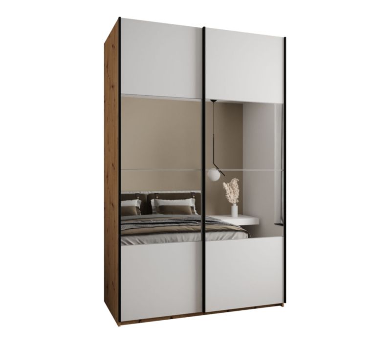 Szafa przesuwna Abiks LUX 4 wysoka szer.160cm artisan/biały/czarny 1szt.