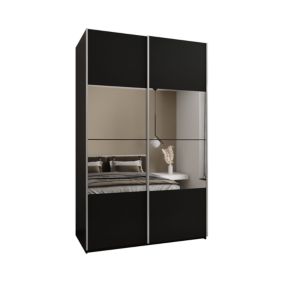 Szafa przesuwna Abiks LUX 4 wysoka szer.160cm czarny/czarny/srebrny 1szt.