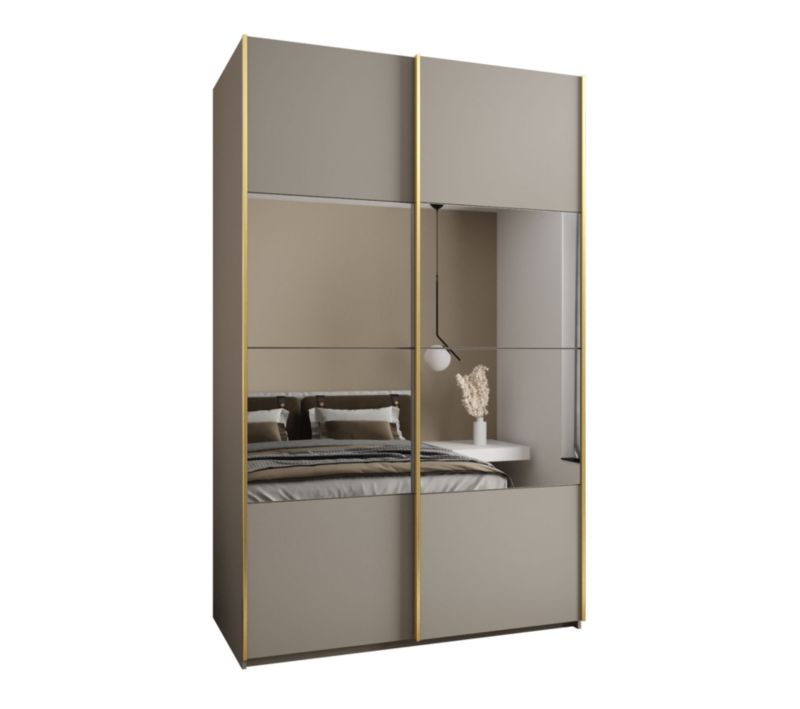 Szafa przesuwna Abiks LUX 4 wysoka szer.160cm kaszmir/kaszmir/złoty 1szt.