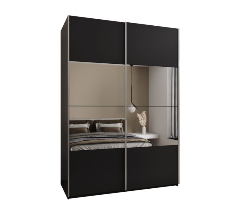 Szafa przesuwna Abiks LUX 4 wysoka szer.170cm czarny/czarny/srebrny 1szt.