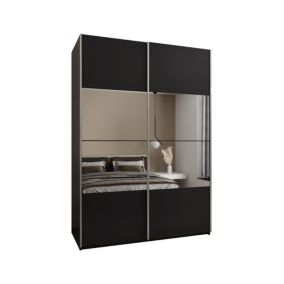 Szafa przesuwna Abiks LUX 4 wysoka szer.180cm czarny/czarny/srebrny 1szt.