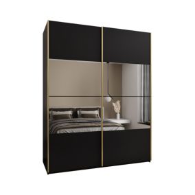 Szafa przesuwna Abiks LUX 4 wysoka szer.190cm czarny/czarny/złoty 1szt.