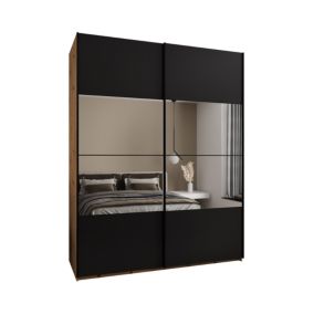 Szafa przesuwna Abiks LUX 4 wysoka szer.200cm artisan/czarny/czarny 1szt.