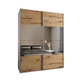 Szafa przesuwna Abiks LUX 4 wysoka szer.200cm biały/artisan/srebrny 1szt.