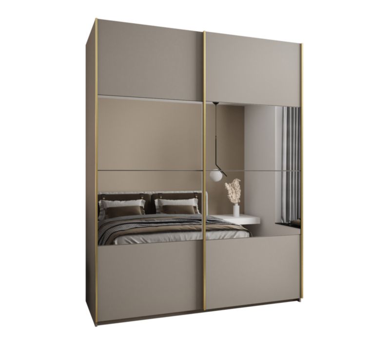 Szafa przesuwna Abiks LUX 4 wysoka szer.200cm kaszmir/kaszmir/złoty 1szt.