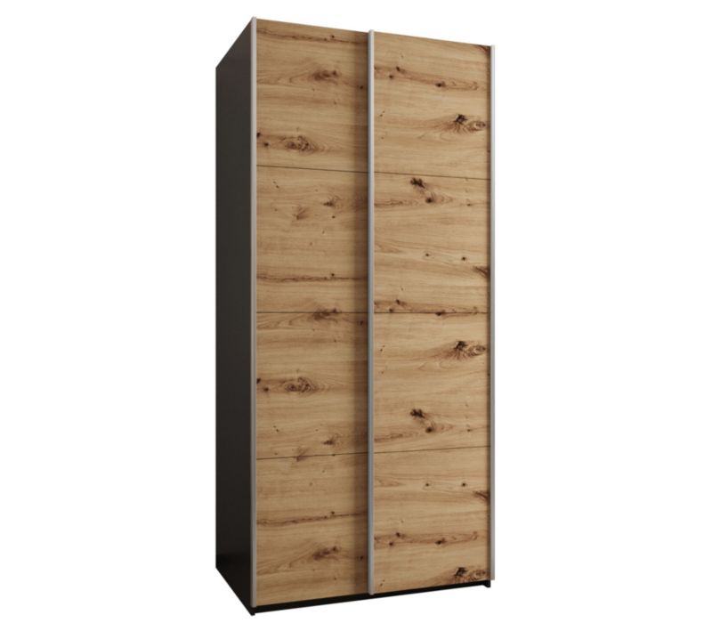 Szafa przesuwna Abiks LUX wysoka szer.100cm czarny/artisan/srebrny 1szt.