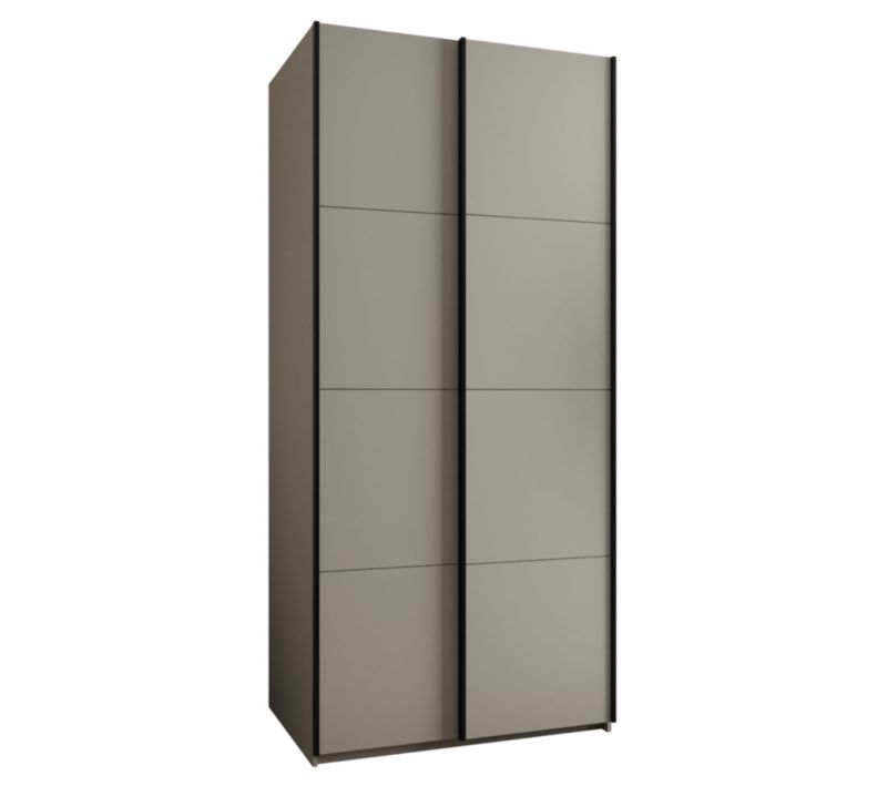 Szafa przesuwna Abiks LUX wysoka szer.100cm kaszmir/kaszmir/czarny 1szt.