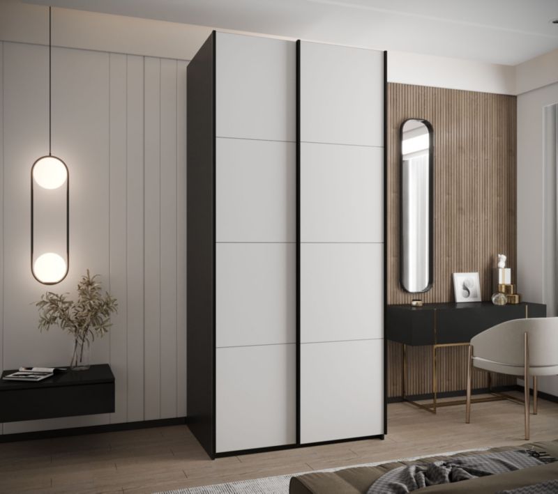 Szafa przesuwna Abiks LUX wysoka szer.110cm czarny/biały/czarny 1szt.