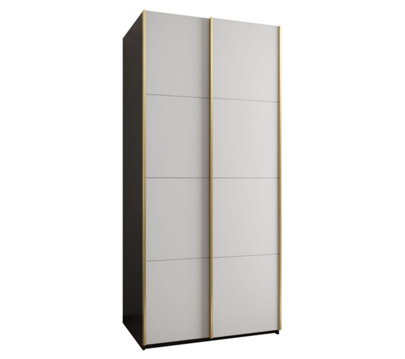 Szafa przesuwna Abiks LUX wysoka szer.110cm czarny/biały/złoty 1szt.