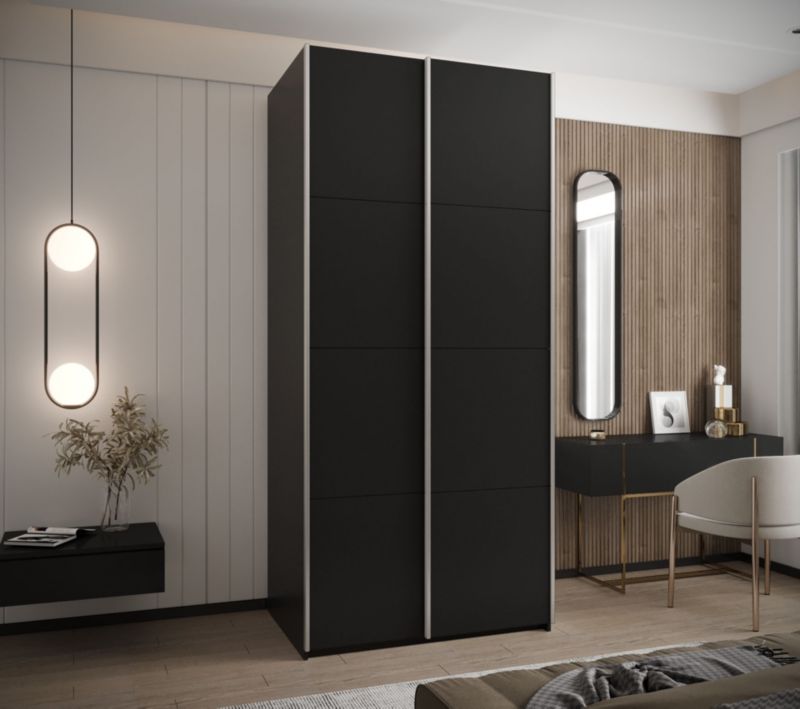 Szafa przesuwna Abiks LUX wysoka szer.110cm czarny/czarny/srebrny 1szt.