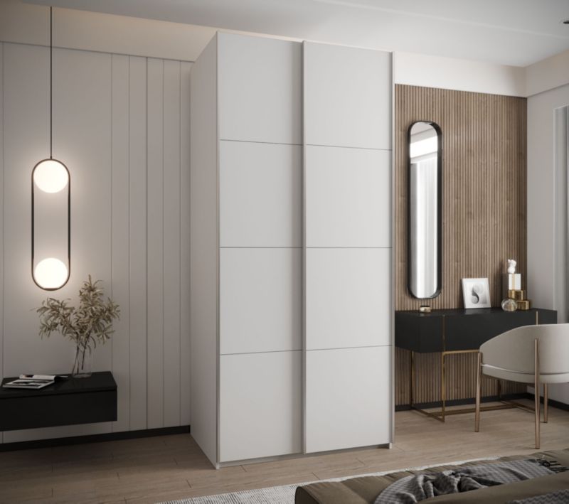 Szafa przesuwna Abiks LUX wysoka szer.120cm biały/biały/srebrny 1szt.