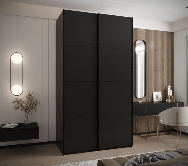 Szafa przesuwna Abiks LUX wysoka szer.130cm czarny/czarny/czarny 1szt.