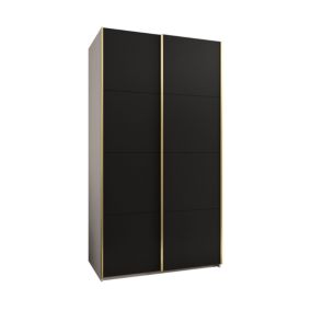 Szafa przesuwna Abiks LUX wysoka szer.140cm biały/czarny/złoty 1szt.