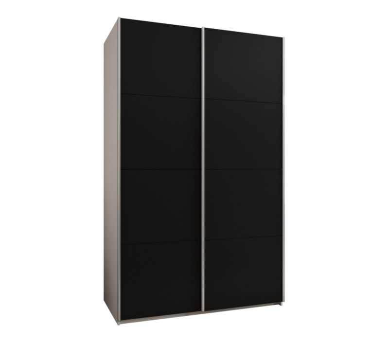 Szafa przesuwna Abiks LUX wysoka szer.150cm biały/czarny/srebrny 1szt.