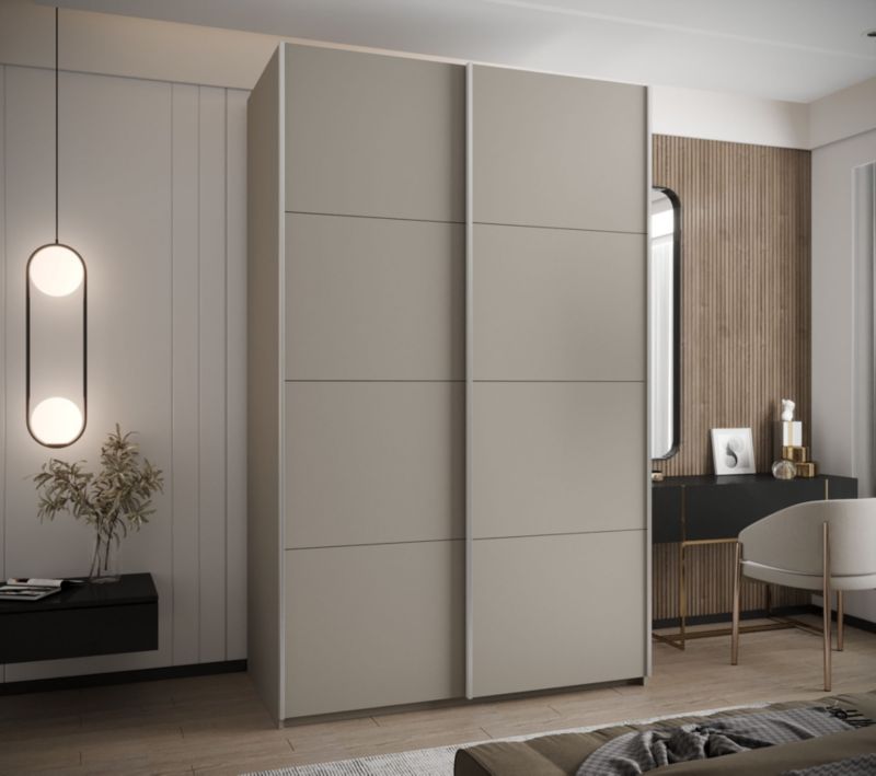 Szafa przesuwna Abiks LUX wysoka szer.150cm kaszmir/kaszmir/srebrny 1szt.