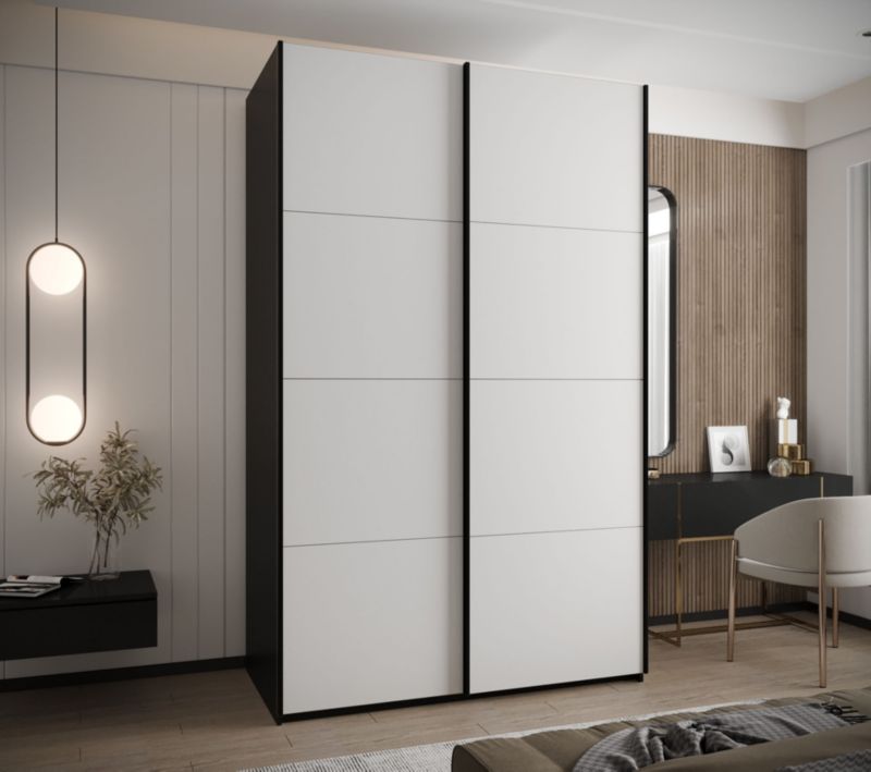 Szafa przesuwna Abiks LUX wysoka szer.160cm czarny/biały/czarny 1szt.