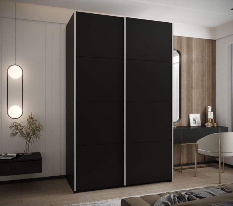 Szafa przesuwna Abiks LUX wysoka szer.160cm czarny/czarny/srebrny 1szt.