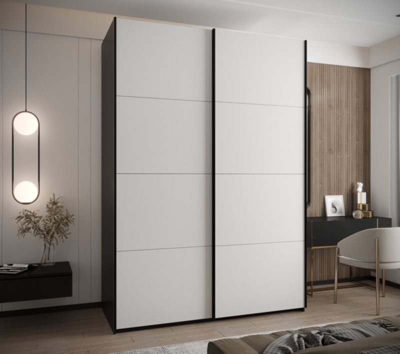 Szafa przesuwna Abiks LUX wysoka szer.170cm czarny/biały/czarny 1szt.