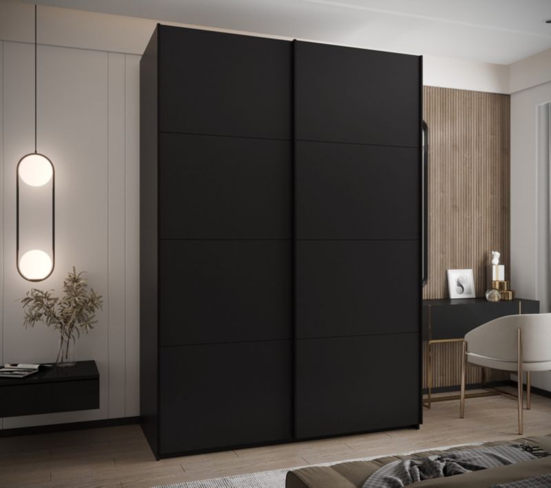 Szafa przesuwna Abiks LUX wysoka szer.170cm czarny/czarny/czarny 1szt.