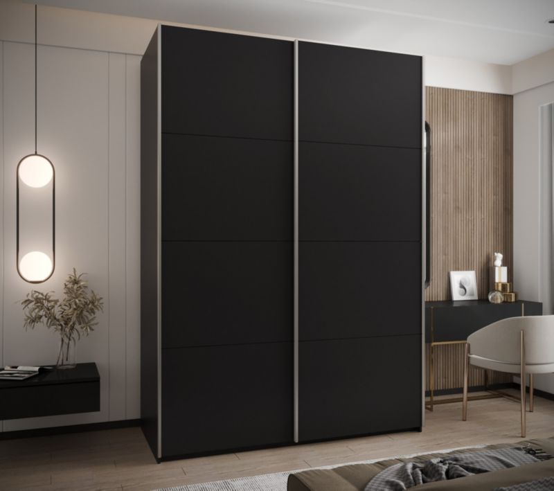Szafa przesuwna Abiks LUX wysoka szer.170cm czarny/czarny/srebrny 1szt.