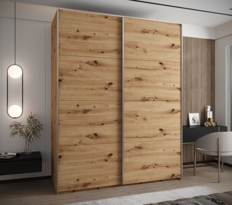 Szafa przesuwna Abiks LUX wysoka szer.200cm artisan/artisan/srebrny 1szt.