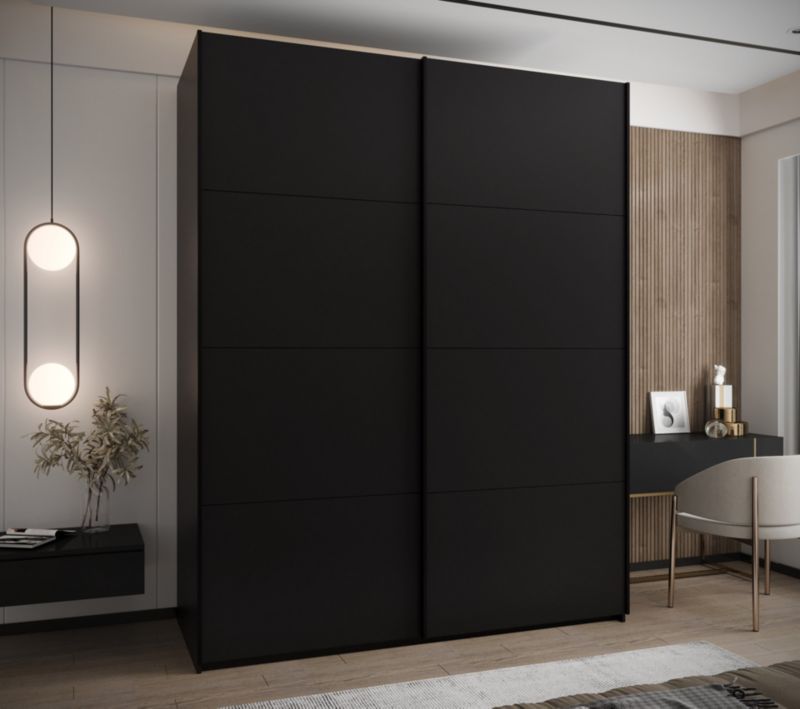 Szafa przesuwna Abiks LUX wysoka szer.200cm czarny/czarny/czarny 1szt.