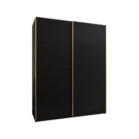 Szafa przesuwna Abiks LUX wysoka szer.200cm czarny/czarny/złoty 1szt.